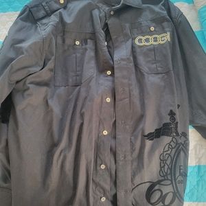 Mens black button down Coogi Shirt